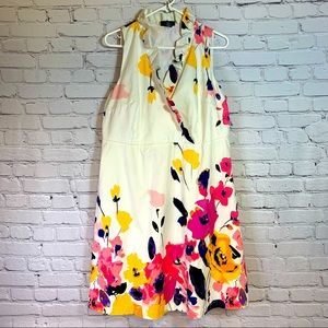 Lane Bryant Floral Sleeveless Ruffle Dress Size 16